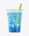 Cup w/ Blue Raspberry Bubble Tea Mockup