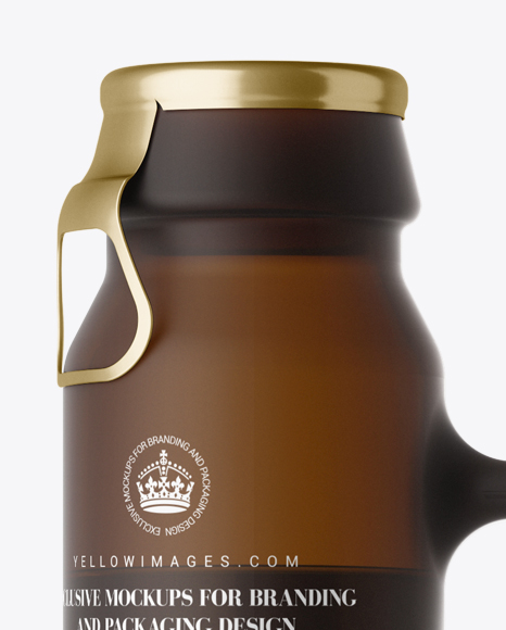 Amber Matte Beer Bottle Mockup - Front View