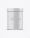 Cylindrical Plastic Jar Mockup - Eye-Level Shot