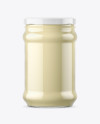 Clear Glass Mayonnaise Sauce Jar Mockup