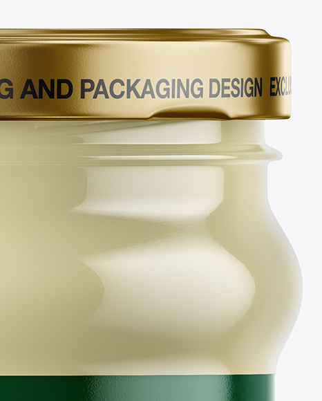 Clear Glass Mayonnaise Sauce Jar Mockup