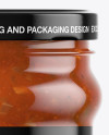 Clear Glass Taco Sauce Jar Mockup