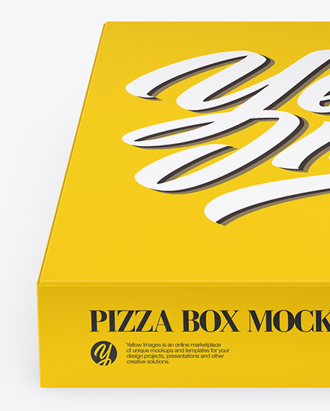 Pizza Paper Box Mockup - Front View