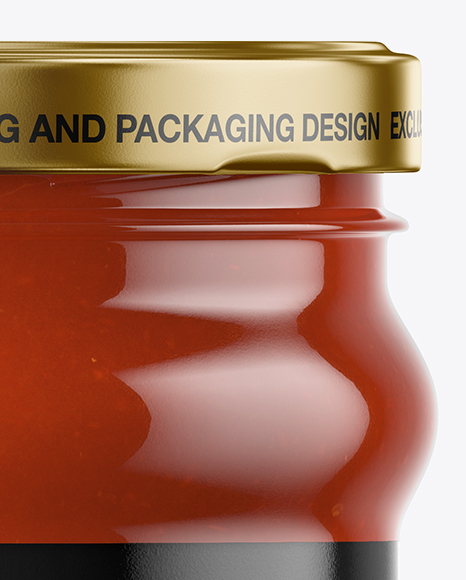 Clear Glass Tomato Sauce Jar Mockup