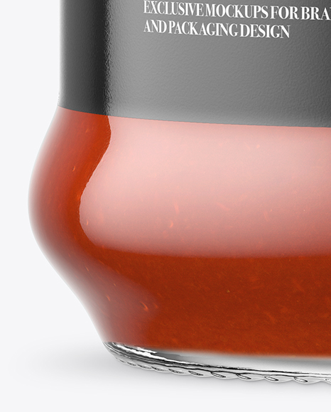 Clear Glass Tomato Sauce Jar Mockup