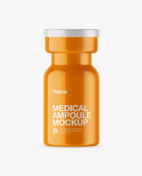 Glossy Medical Ampoule Mockup