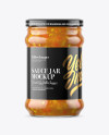 Clear Glass Sweet & Sour Sauce Jar Mockup