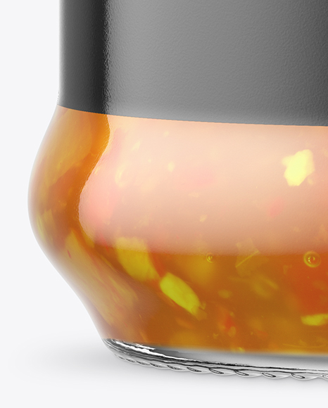 Clear Glass Sweet &amp; Sour Sauce Jar Mockup