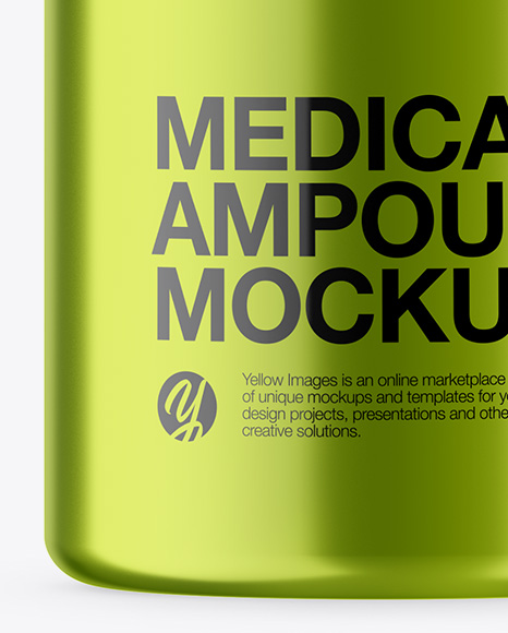 Metallic Medical Ampoule Mockup