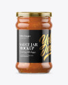 Clear Glass Sweet &amp; Sour Sauce Jar Mockup