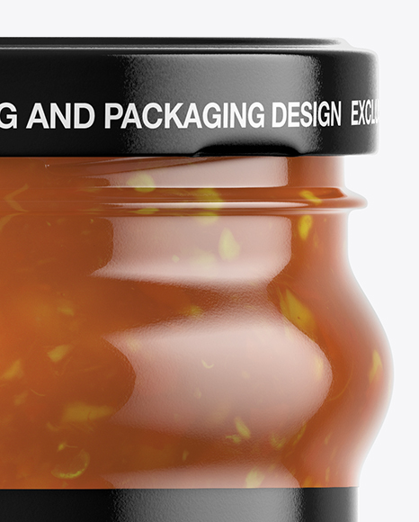 Clear Glass Sweet &amp; Sour Sauce Jar Mockup