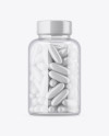 Clear Bottle with Pills Mockup