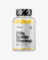 Clear Bottle with Pills Mockup