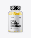 Clear Bottle with Pills Mockup