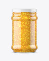 Clear Glass Orange Jam Jar Mockup