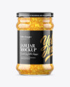 Clear Glass Orange Jam Jar Mockup Clear Glass Orange Jam Jar Mockup