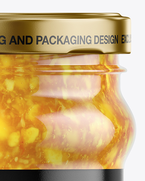 Clear Glass Orange Jam Jar Mockup Clear Glass Orange Jam Jar Mockup