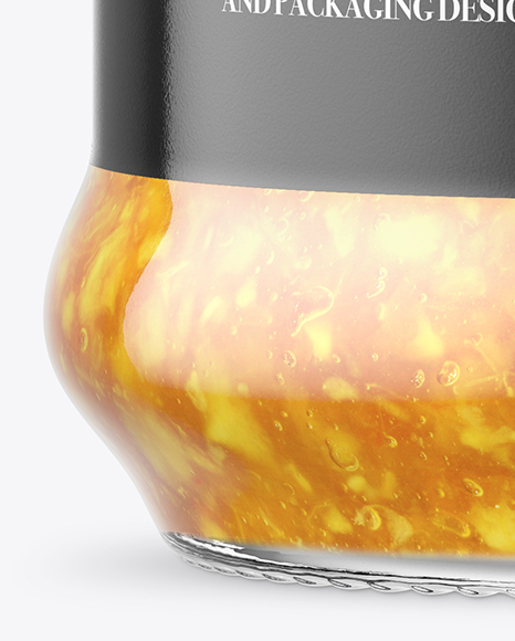 Clear Glass Orange Jam Jar Mockup Clear Glass Orange Jam Jar Mockup