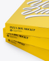 Three Pizza Paper Boxes Mockup