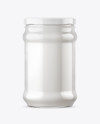 Clear Glass Jar with Coconut Oil Mockup