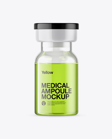 Clear Glass Medical Ampoule Mockup