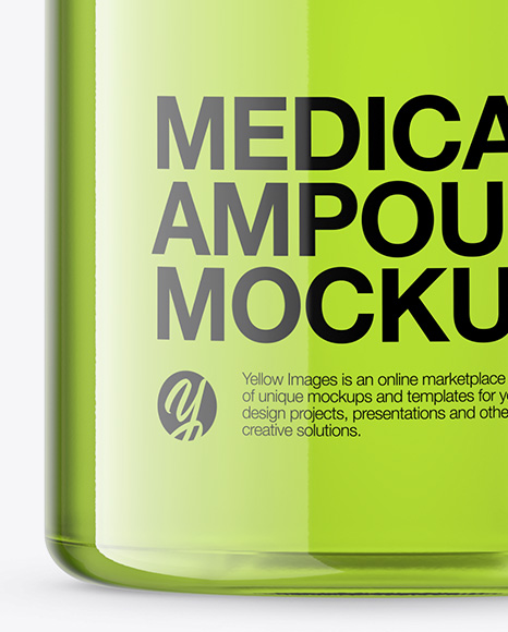 Clear Glass Medical Ampoule Mockup