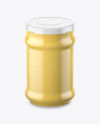 Clear Glass Cheese Sauce Jar Mockup