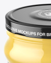 Clear Glass Cheese Sauce Jar Mockup