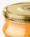 Clear Glass Chipotle Sauce Jar Mockup