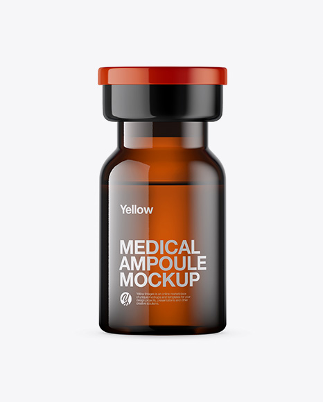 Amber Glass Medical Ampoule Mockup