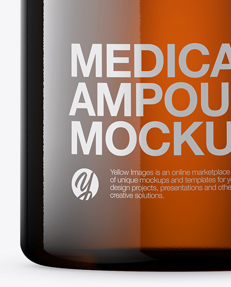 Amber Glass Medical Ampoule Mockup