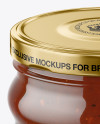 Clear Glass BBQ Sauce Jar Mockup