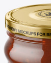 Clear Glass BBQ Sauce Jar Mockup