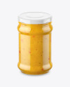 Clear Glass Curry Sauce Jar Mockup