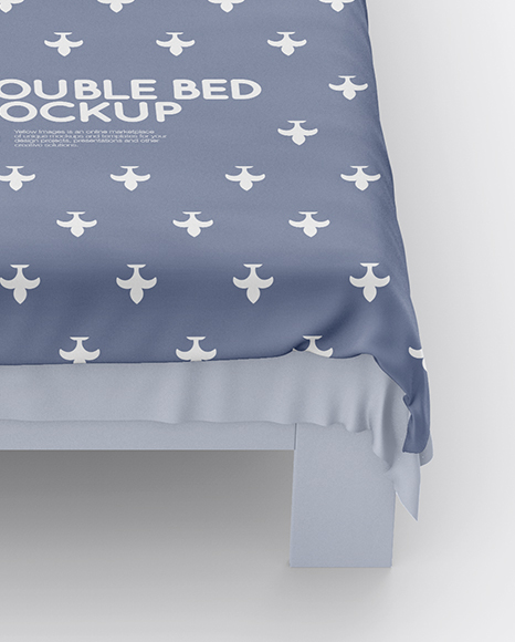 Double Bed with Cotton Linens Mockup