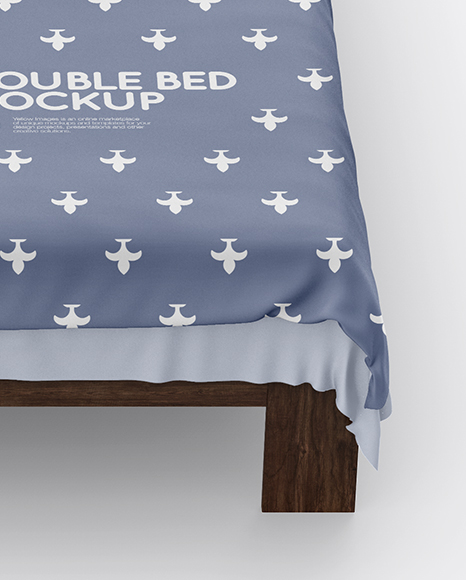 Double Bed with Cotton Linens Mockup