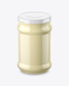 Clear Glass Mayonnaise Sauce Jar Mockup Clear Glass Mayonnaise Sauce Jar Mockup