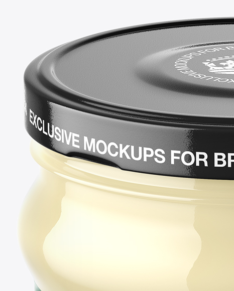 Clear Glass Mayonnaise Sauce Jar Mockup