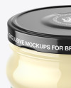 Clear Glass Mayonnaise Sauce Jar Mockup Clear Glass Mayonnaise Sauce Jar Mockup