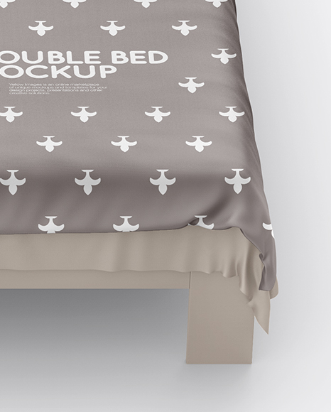 Double Bed with Silk Linens Mockup