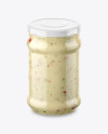 Clear Glass Garlic Sauce Jar Mockup