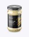 Clear Glass Garlic Sauce Jar Mockup Clear Glass Garlic Sauce Jar Mockup