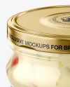 Clear Glass Garlic Sauce Jar Mockup