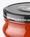 Clear Glass Tomato Sauce Jar Mockup