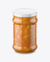 Clear Glass Sweet & Sour Sauce Jar Mockup