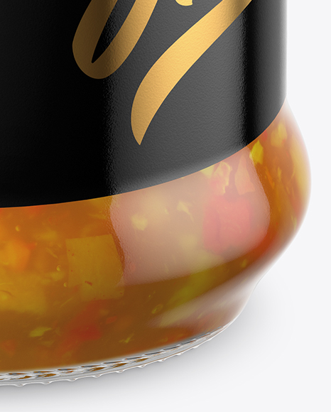 Clear Glass Sweet & Sour Sauce Jar Mockup