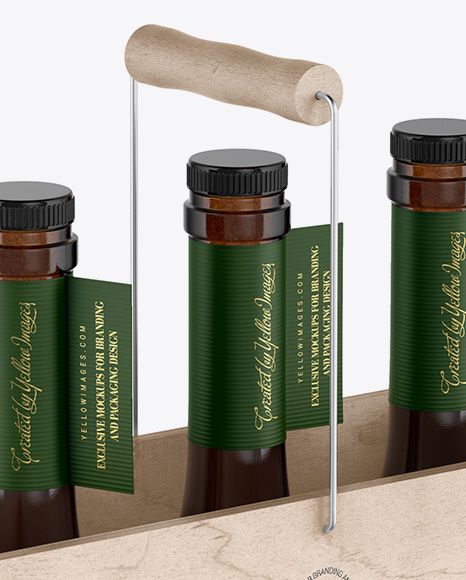 Amber Bottle Carrier Mockup