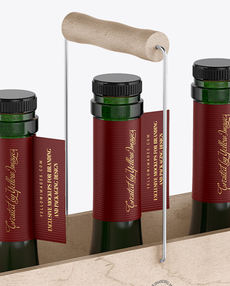 Green Bottle Carrier Mockup