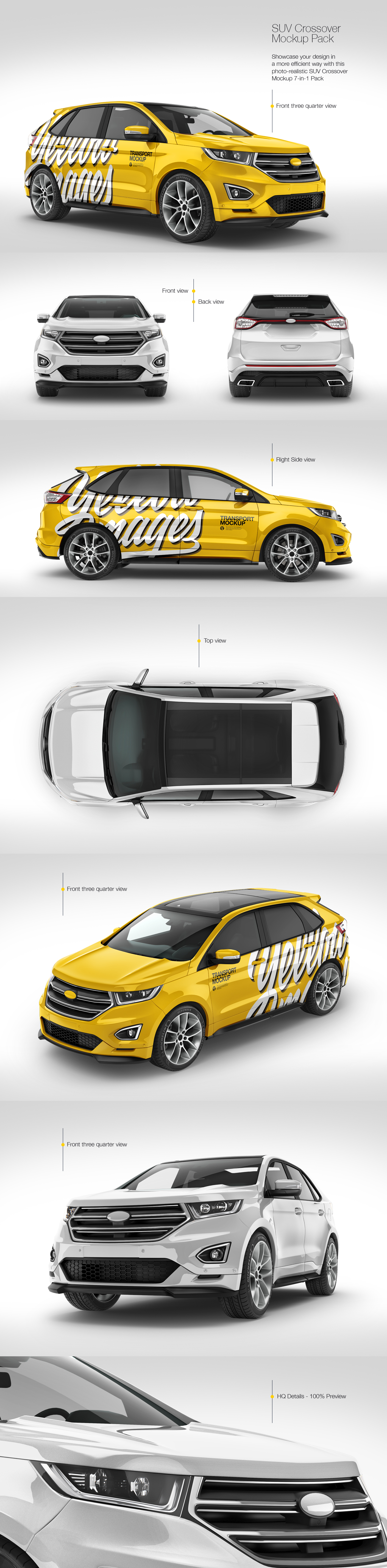 SUV Сrossover Mockup Pack SUV Сrossover Mockup Pack