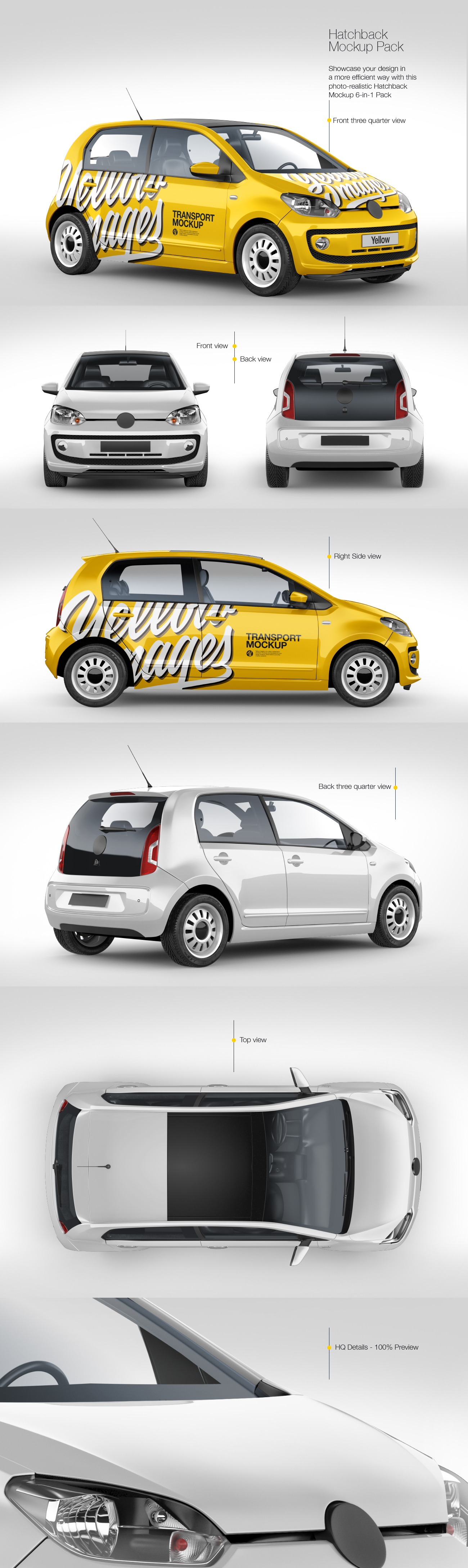 Hatchback Mockup Pack Hatchback Mockup Pack